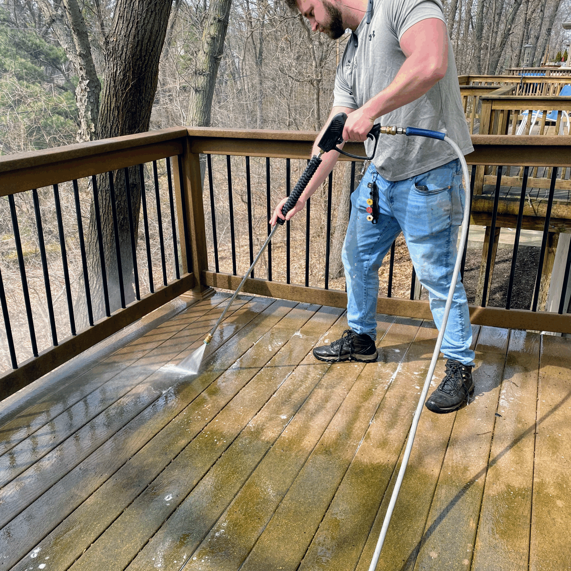 an image that shows power washing